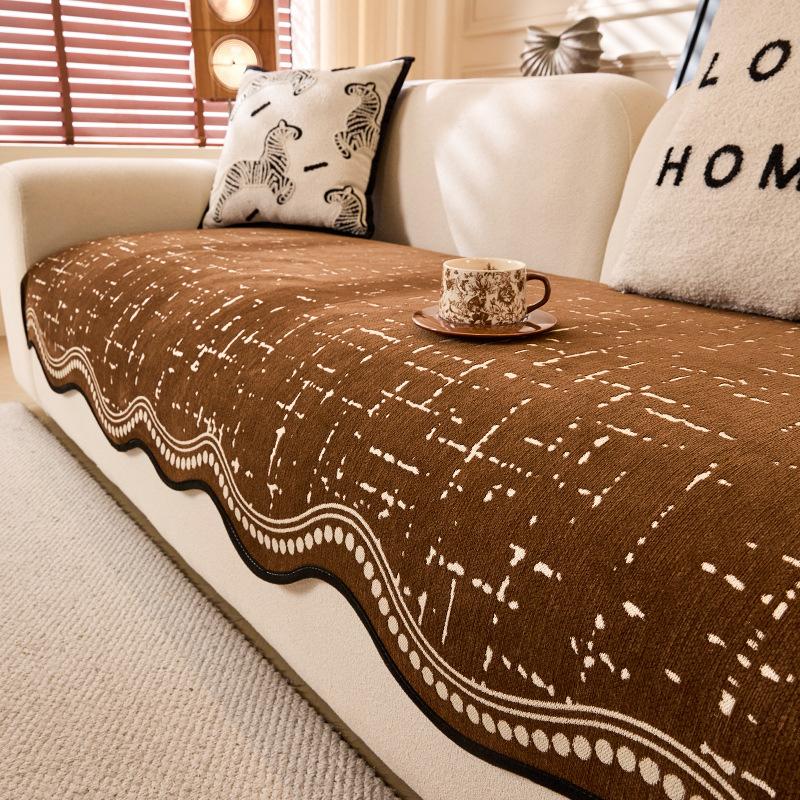 Straight Three-Person Special-Shaped Sofa Cushion Universal In All Seasons  New High-End Autumn And Winter Leather Seat Cushion Cover Cloth Towel