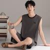 Men's pajamas summer thin cotton vest shorts cool summer men's casual can wear large size loungewear