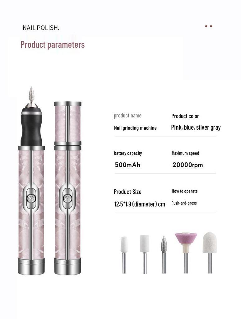 Portable Electric Nail Grinding and Polishing Machine for Manicure and Dead Skin Removal