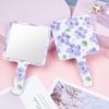 1Pc Liquid Shape Square Mirror Mini Hand-Held Desktop Cosmetic Makeup Mirror Travel Metallic Portable Beauty Mirror For Handbag