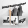 Aluminum Robe Hook Grey White Black Creative 3 4 5 6 Row Wall Hook for Bathroom Kitchen Lavatory Home Coat Towel Key Holder