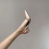 Champagne sandals women's summer new thin heel pointed feeling beautiful sexy bag head satin rhinestone high heels