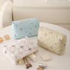 Portable Corduroy Quilted Makeup Bag Large Capacity Multi-Purpose Cosmetic Organizer Coin Purse
