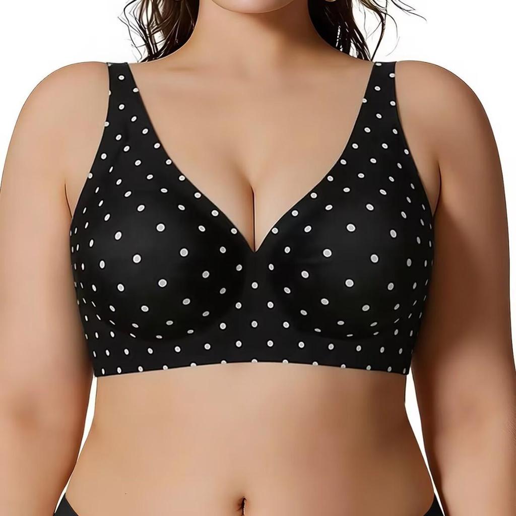 Plus Size Seamless Leopard Print Invisible Bra with Soft Support