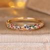 Multicolor Zircon Twisted Rings Round Stone Bridal Wedding Jewelry Round Stone Rings  Women
