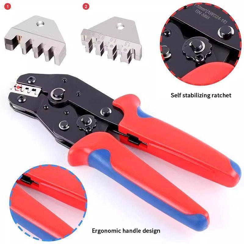 Crimping Pliers Ratcheting Crimping Tool Set For Open Barrel Dupont Molex Jst Te Terminals & Epc Pcie Sata Pins Sn-58B