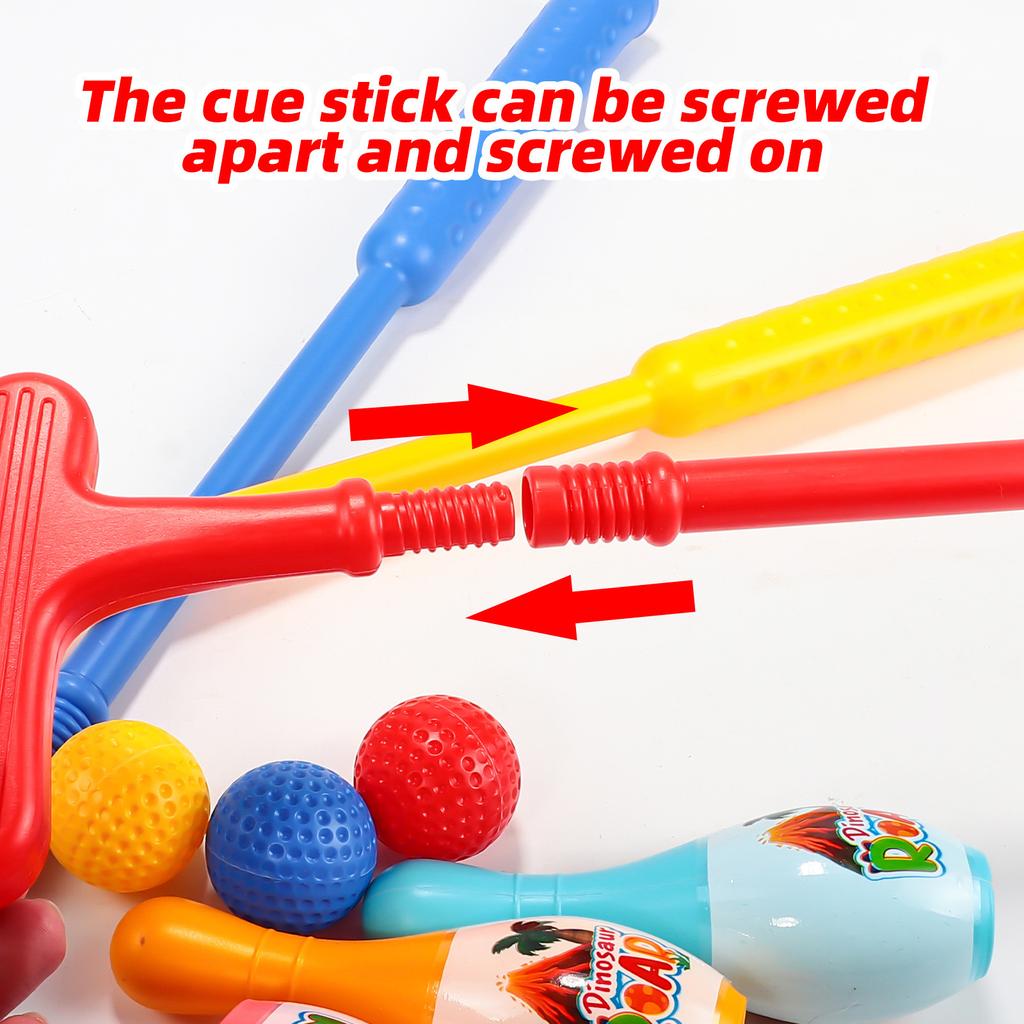 Fun Junior Golf Bowling Set With Easy Grip Handle Golf Club Ball And Bowling Pin For Kids Indoor Outdoor Sports Training