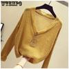 Spring Women's Sweater Long Sleeve Loose Knit Women's Thin Slouchy Sweater Hollow Top