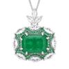 Jewelry Set Necklace Ring Earring Emerald Palace Style Retro High-end Fashionable Women's Batch