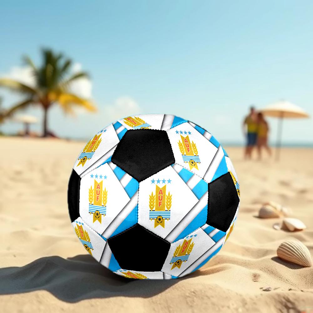 SIZE 5 Uruguayan Football Association Soccer Ball Colorful All Ages Machine Stitched PVC Competition Ready Durable High-Bounce