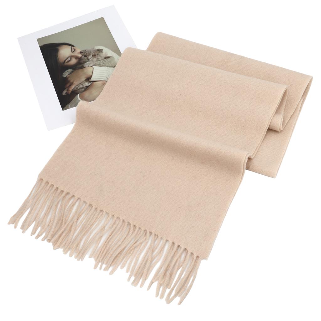 100% Wool Scarf For Women Men Winter Autumn Australia Cashmere Scarf  Design Solid Color Tassel Shawl Pashmina Warm
