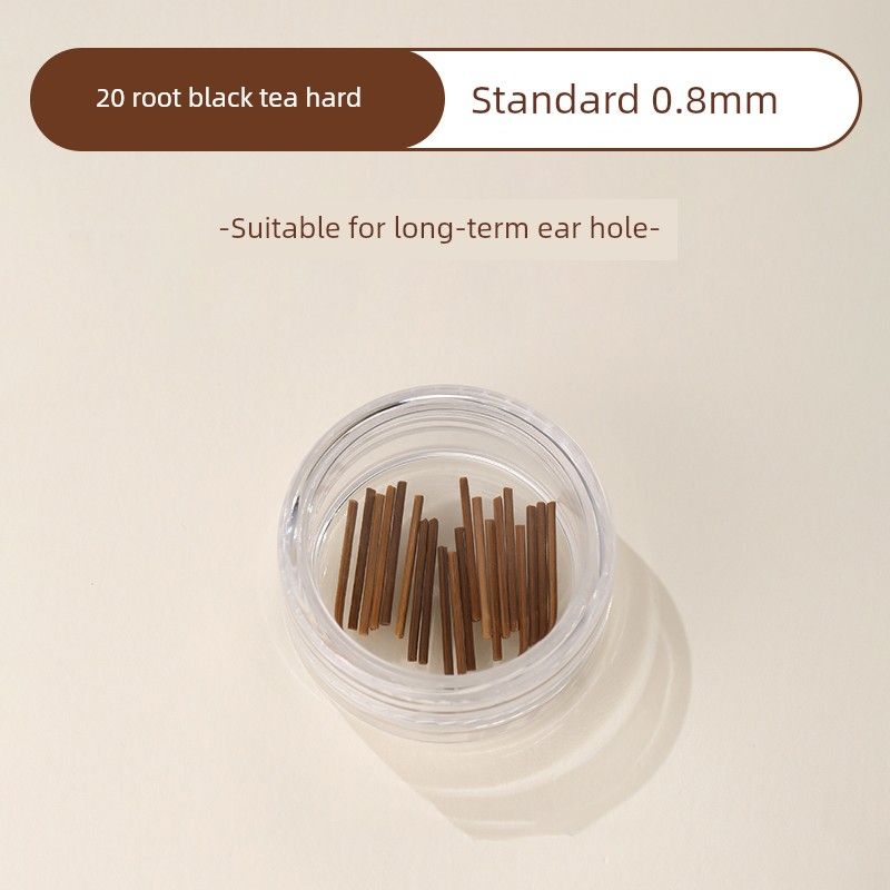 

Tea Stalk Ear Bar Ear-Caring Black Tea Ear Studs Mild Invisible Anti-Blocking Auricular Needle Student Sleep No Need to Take off Invisible Ear Stick Standard 0.8mm [20] boxed
