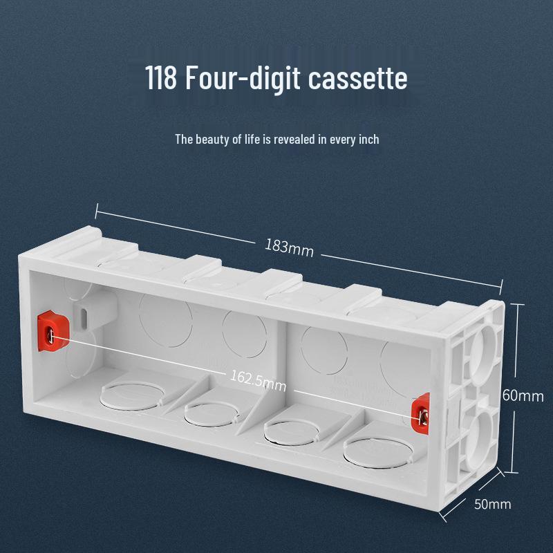 Scatola da incasso per cablaggio elettrico: Scatola di Derivazione per Interruttori e Prese Tipo 118, a Due, Tre o Quattro Posti