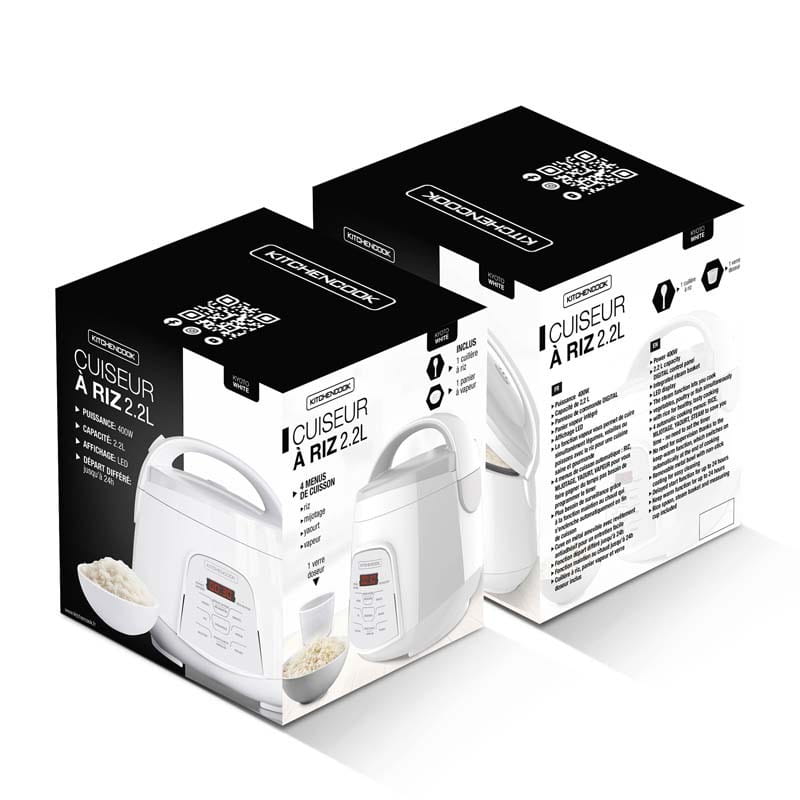 Rice steamer 2.2l Kitchencook Kyoto white