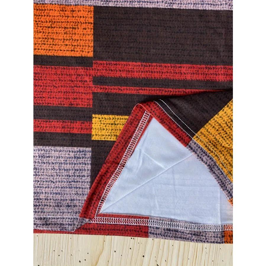 Men's Vibrant Plaid Crew Neck Long Sleeve T-Shirt - Soft, Breathable Comfortable Spring and Autumn Outdoor Activities and Sports - Perfect for Casual