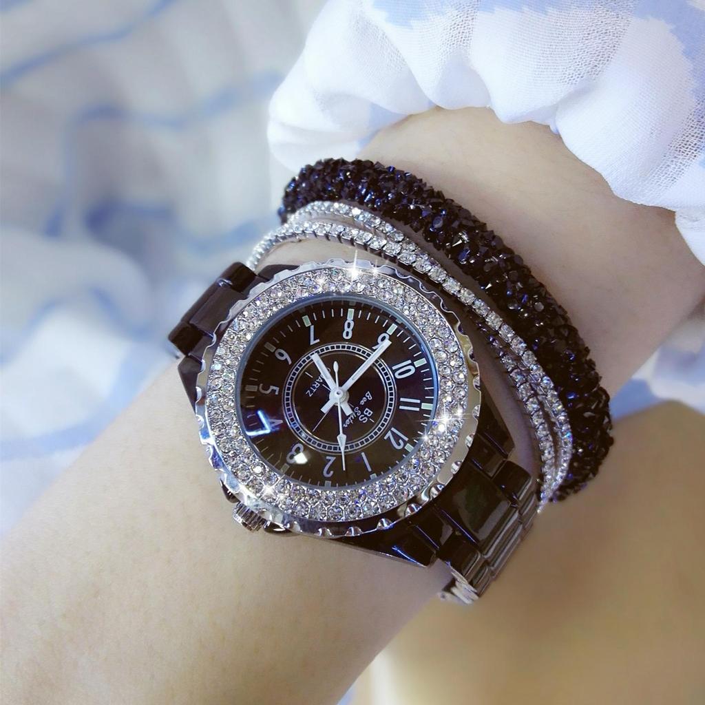 BS Bee Sister Women Watch Luxury Wristwatch White Ceramic Fashion Ladies Quartz Watch Reloj Mujer Feminino Relogio Saati