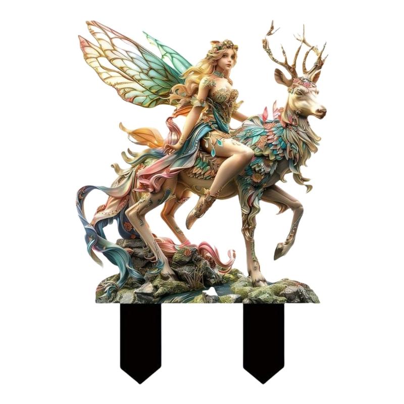Mystical Forest Garden Stakes Fairies Outdoor Decoration With Weather Resistant J0MC