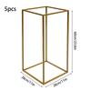 5-Piece Set 60cm Wedding Flower Stands Gold Geometric Iron Aisle Markers Removable Square T-Stage Decor for Elegant Celebrations