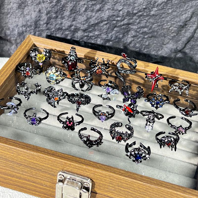 Halloween Themed Dark Vibe Ghost Spider Personality Ring Genderless Punk Niche Trendy Cool Ring