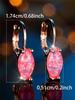 Luxury Blue Pink White  Opal Oval Stone Hoop Earrings For Women Vintage Female Fashion Silver Gold Color Wedding