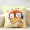 Cartoon Keroro Gunsou Frog Cushion Cover Natural Linen Organic Fabric DoubleSided Printing Room Sofa Decor Pillow Case