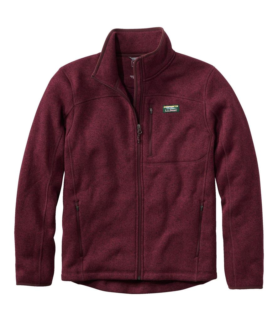 Sweater Fleece US Size Burgundy 1000240963 L.L.Bean Men's L.L.Bean Full-Zip Jacket, Fit, Regular, M, Brown,