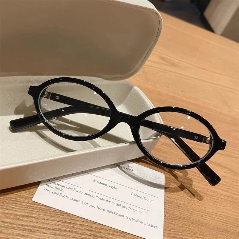 New Comfortable And Durable Eyeglasses Frames Retro Lensless Oval-Shaped Frames Fashionable Street-Style Prop