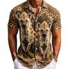 Homewear Men's Shirts Beast Wolf Tiger Leopard Printed Short Sleeved Shirts Summer Men's and Women's Fashion Holiday Shirt