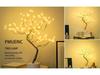 LED Bonsai Tree Lamp: Silver Branches with Pearls and Gold Leaf, Perfect for Christmas or Night Lighting
