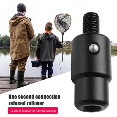 Fischfang Kescherverbinder Verhindert Fischflucht Schnellverschlussadapter 8mm Schraubkopf Anti-Drehung Kescherstangen Teile