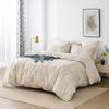 Egyptian Cotton Queen Bedding Set with Cream Branch Pattern and 1200 Thread Count for Breathable Comfort