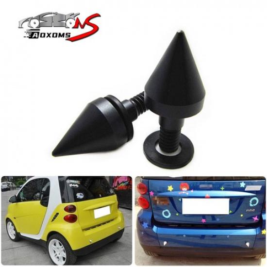 2x Black Rear Bumper Protector Spike Guard Protector for Smart Fortwo 07-15