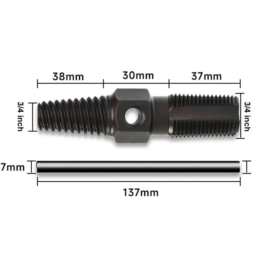 Double Head Screw Extractor Pipe Threader 1/2 Inch 3/4 Inch Easy Out Broken Bolt Remover Dual-use Reusable