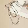 Long Flower Necklace Beaded Geometric Necklace Fashion Sweater Chain
