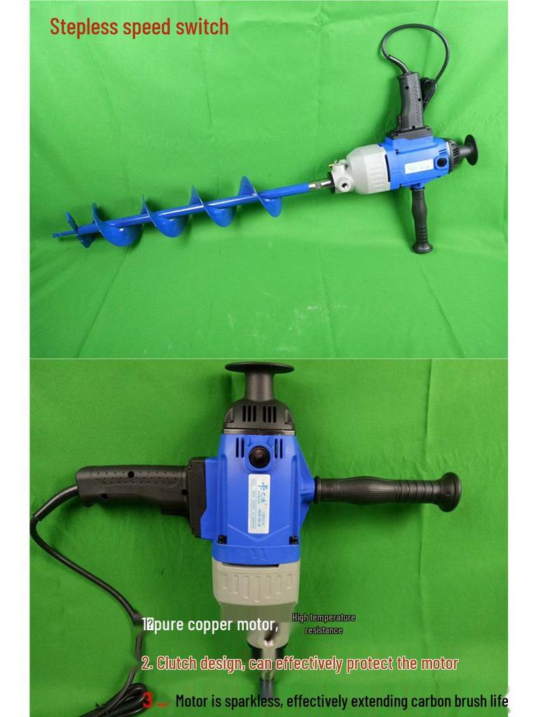 High-Power Electric Earth Auger for Digging and Planting