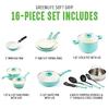 Greenlife 14-Piece Nonstick Ceramic Cookware Set with Soft Grip 16-Piece Blue