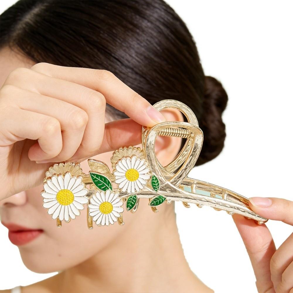 Metal Flower Hair Clips Advanced Hair Grab Fashion High Ponytail Holders  for Women Girls