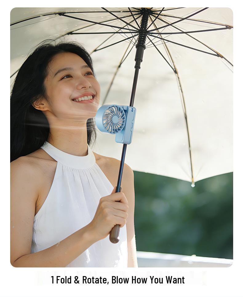 Portable Multi-Speed Clip-On & Neck-Hanging Fan: Strong, Quiet, Rotating, Foldable for Desktop Use