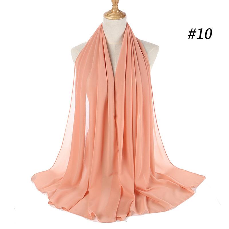 Muslim Chiffon Hijab Women Bubble Chiffon Scarf For Women Ladies Veil Muslim Islam Solid Color Malaysia Musulman Wrap Scarves