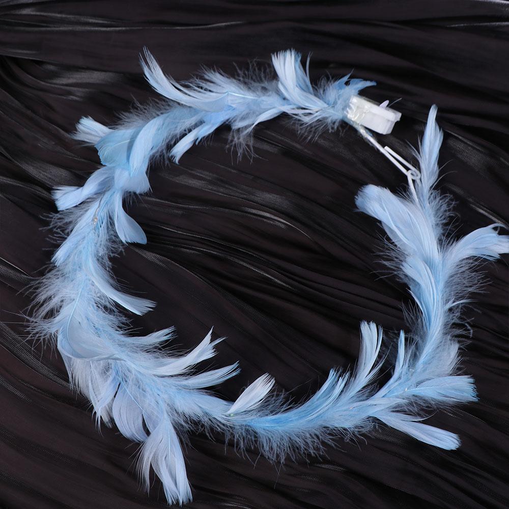 Christmas White Feather Luminous Garland New Year Women Hairband LED Feather Headband Party