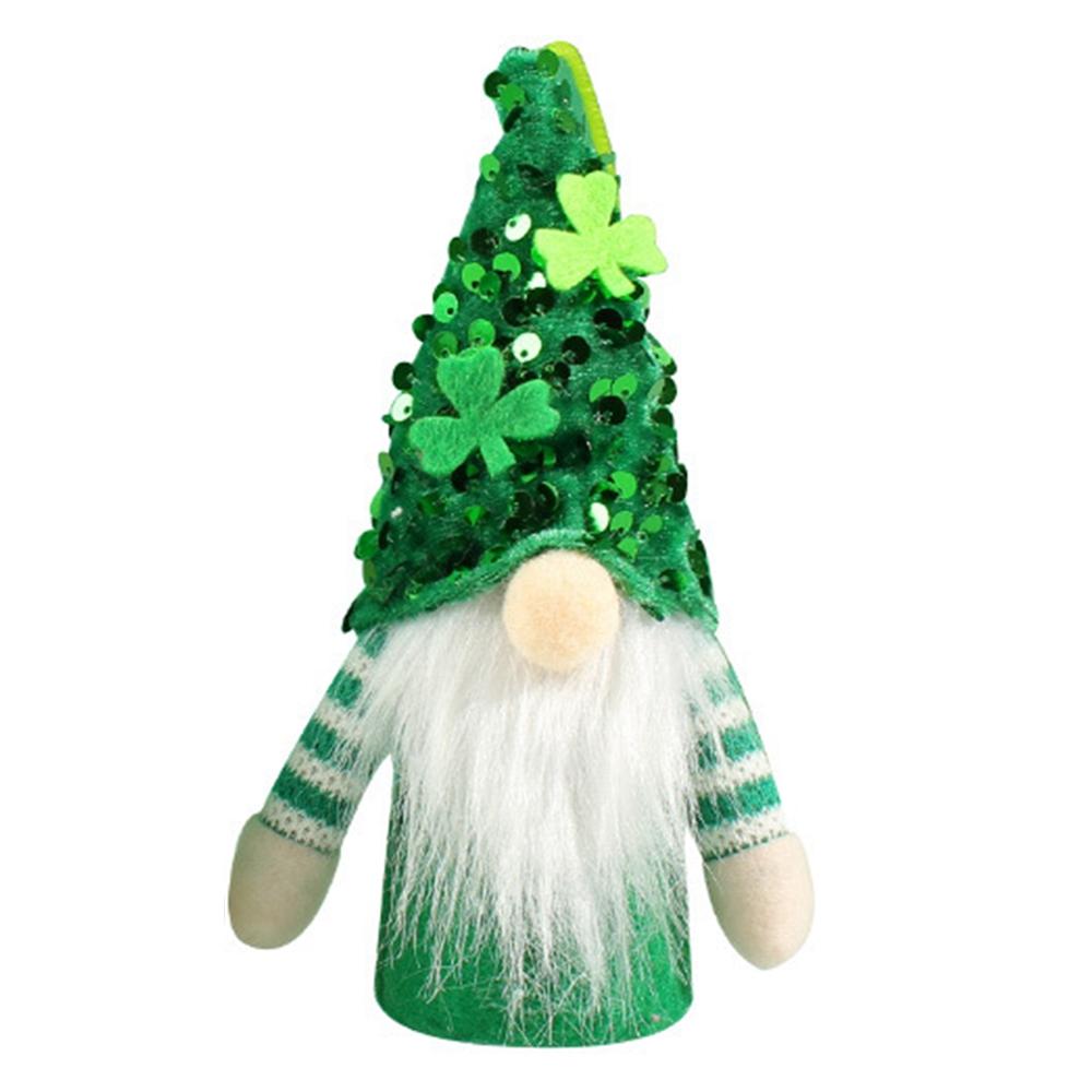 

Украшения в виде гномов на день Святого Патрика со светодиодной подсветкой, светящиеся ирландские гномы, зеленая безликая кукла Святого Патрика, кулон, вечерние подарки