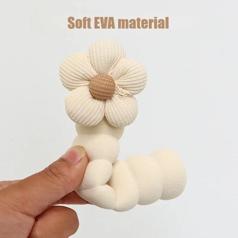 1PC Anti-Static Floral Door Handle Cover Beige Silent Anti-Collision Door Protector,Anti-collision Decorative Door Handle Cover