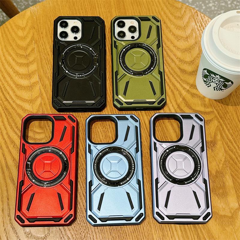 Applicable To IPhone 16 Rotary Bracket Magnetic Suction Phone Case 15Pro Armor 14/13 Apple Protective Case 12