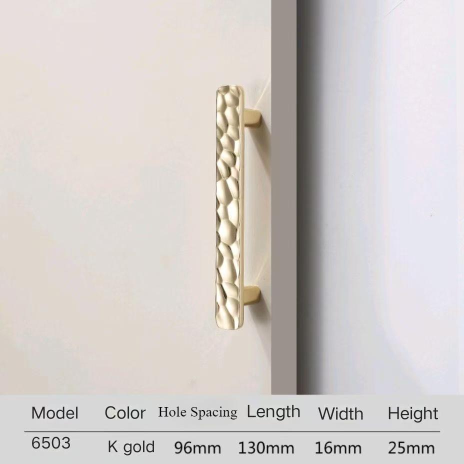 New French Style Wardrobe Door Handle Gold Creative Hammer Pattern Light Luxurious Cabinet Door Handle Drawer Handle