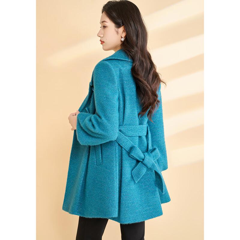 Keboeir Women's Irregular Design Padded Wool Blend Winter Coat