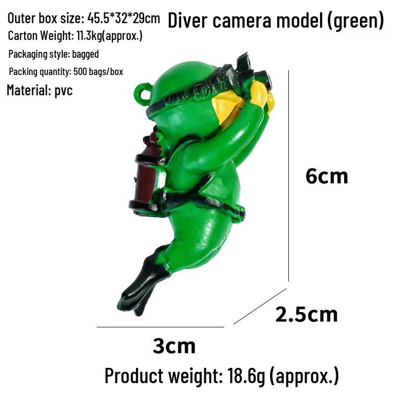 Blue Diver Fish Tank Ornament Set - Floating Aquarium Decoration Gift