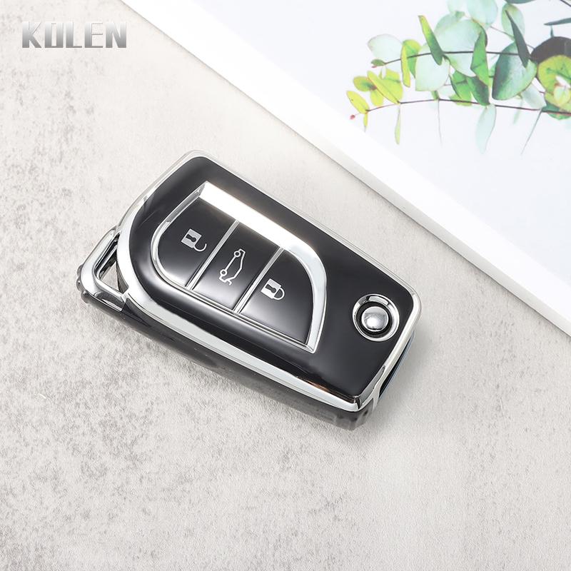 

New Tpu Car Flip Key Case Cover Shell Fob For Toyota Auris Corolla Avensis Verso Yaris Aygo Scion Tc Im Camry Rav4 Accessories