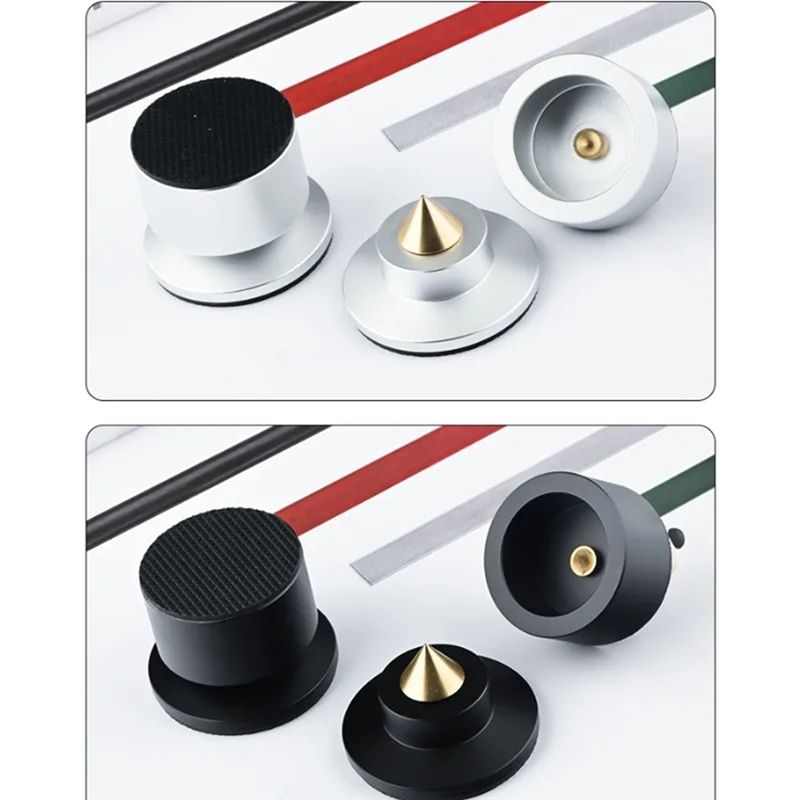 ABUL-4er-Set Füße Lautsprecher Spikes Fußpolster KTV Bühnenlautsprecher Aluminium Isolation HIFI Ständer Schwarz
