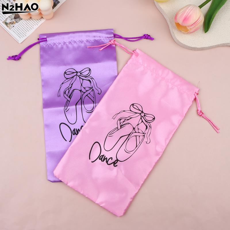 Dance Shoes Storage Bag Portable Dance Shoes Organizer Handbag Pouches Satin Dance Shoes Hanging Multifunctional Storage Bag