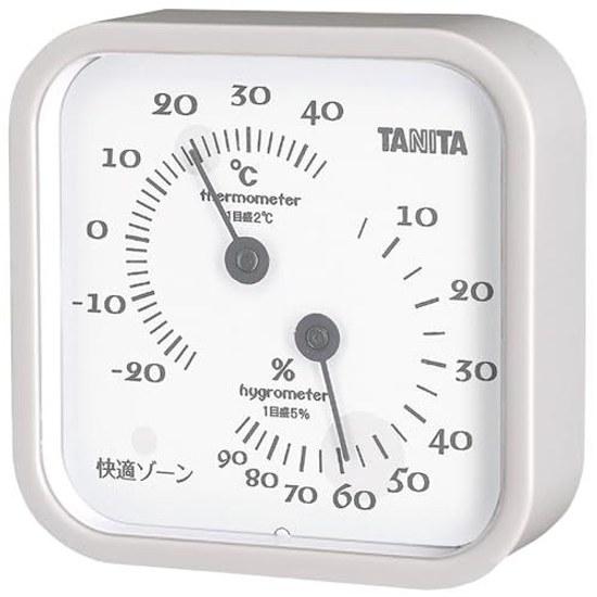 Tanita Thermo-Hygrometer Easy-to-read Indoor Environment Temperature Humidity Analog Wall-mounted Tabletop Gray Magnet TT-557 GY